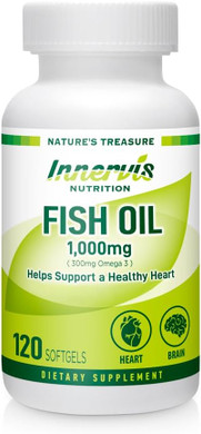 Fish Oil 1000Mg Supplement  120 Softgels Omega-3 Support Heart Brain Eye Health Epa And Dha Non-Gmo Gluten Free