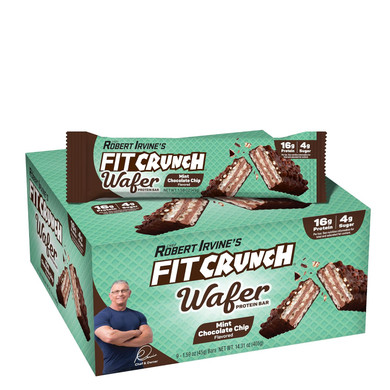 Fitcrunch Wafer Protein Bars, 16G Of Protein & 4G Of Sugar (9 Bars, Mint Chocolate Chip)