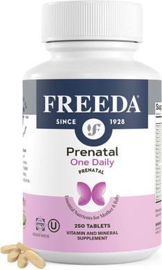 Freeda Prenatal Vitamin - Kosher Prenatals - Prenatal Vitamins With Iron, Prenatal Folic Acid, Choline, Vitamin D - One Daily Pre Natal Multivitamin Support For Pregnant & Lactating Women (100)