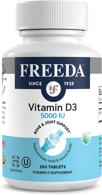 Freeda Vitamin D3-5000 Iu  High-Potency Vitamin D For Bone Strength & Immune Support  Easy-To-Swallow Tablets  100 Tiny Tablets