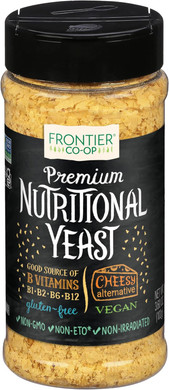 Frontier Co-Op Premium Nutritional Yeast Flakes, 3.6 Oz. - Vegan, Gluten-Free, Kosher, Non-Irradiated Seasoning, Dairy-Free Cheese Flavor, Rich In B Vitamins