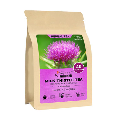 Fullchea - Milk Thistle Tea Bags, 40 Teabags, 3G/Bag - Natural Milk Thistle Seed