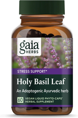 Gaia Herbs Holy Basil Leaf - Helps Sustain A Positive Outlook And Balance In Times Of Stress - An Adaptogenic Ayurvedic Herb - 120 Vegan Liquid Phyto-Capsules (60-Day Supply)