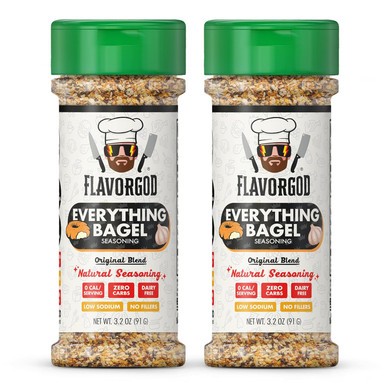 Garlic & Herb Salt Finisher, 2 Bottles By Flavor God - Premium All Natural & Healthy Spice & Seasoning Mix Blend For Chicken & Beef - Kosher & Low Sodium - Great Flavor Spices And Seasoning Gift