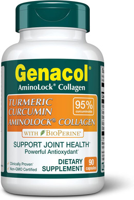 Genacol Turmeric Curcumin, Ultra-Hydrolyzed Collagen Peptides Supplement With Black Pepper Extract (Bioperine), Soothe Your Joints, Enhanced Absorption, 90 Capsules (30-Day Supply)