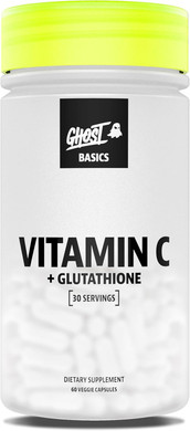 Ghost Basics Vitamin C + Glutathione Supplement For Men & Women  500Mg Pureway-C, 250Mg L-Glutathione For Immune Health Support, Detox & Cleanse  Vegan, Soy-Free & Gluten-Free - 60 Veggie Capsules