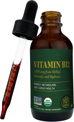 Global Healing - Organic Vitamin B12 5000 Mcg Sublingual Liquid - Methylcobalamin, Hydroxo Blend & More - Methylated Drops For Adults - Vegan, Non-Gmo, Vit B12, Vitamins Supplement (2 Oz)