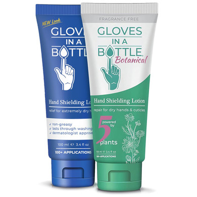 Gloves In A Bottle Psoriasis Eczema Relief Hand Lotion Travel Size - Shielding Lotion For Women, Men, 6 Months Old Or Older Babies - Cracked Hands Repair Cream - 3.4 Oz