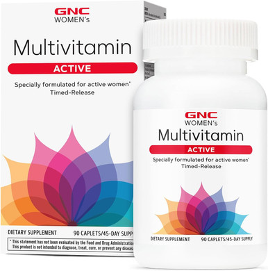 Gnc WomenS Active Multivitamin Clinically Proven For Nutrition, Exercise Recovery, Energy Production, Bone Health, Beauty, Immune, Biotin, Iron, Zinc, 90 Caplets