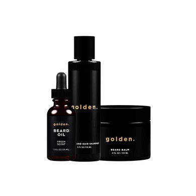 Golden Grooming Co. Everyday Beard Bundle  Complete Beard Care Set | Includes Beard Oil, Balm & Shampoo (Regular, Spicy Grove)