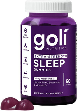 Goli Nutritional Supplement, Extra Strength Sleep Gummy 10Mg Melatonin - 250 Count - Gluten-Free, Vegan, Non-Gmo, And Gelatin-Free
