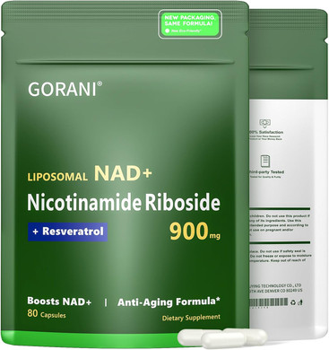 Gorani Nad+ Supplement 900Mg, Nicotinamide Riboside, Liposomal Resveratrol, Quercetin (3)