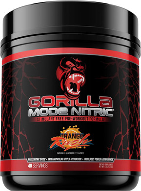 Gorilla Mind - Gorilla Mode Nitric Upgraded Stimulant Free Pre-Workout  Best Tasting And Most Effective Stimulant Free Pre-Workout/Massive Pumps · Vasodilation · Power / 772 Grams (Orange Rush)