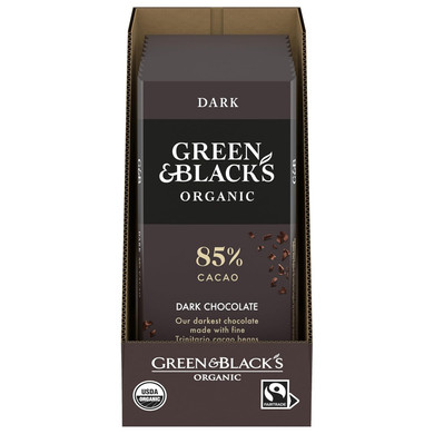 Green & Black'S Organic Dark Chocolate Bar, 85% Cacao, 10 - 3.17 Oz Bars