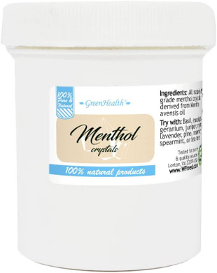 Greenhealth Menthol Crystals 2Oz In A White Plastic Jar (Melting Point Is Approximately 95 To 107 Degrees F) (2 Oz)