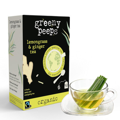 Greenypeeps Organic Lemongrass Tea With Ginger - Lemon Grass And Ginger Tea - Organic And Fairtrade Certified - Antioxidant Rich - Clean And Energizing Herbal Tea - Lemongrass Tea Bags - 100 Ct