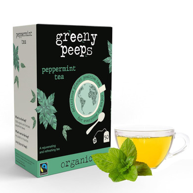 Greenypeeps Organic Peppermint Tea Bags - Refreshing And Soothing Peppermint Herbal Tea Bags - Eco Friendly - 100% Pure Usda Organic Mint Tea Caffeine Free - Fairtrade Certified - 100 Ct