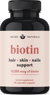 Hair Vitamins - Biotin 10000 Mcg With Vitamin A, E, C, D & Adaptogens To Support Hair, Skin & Nails - Biotin Supplement For Health & Growth | Vegan, Non-Gmo, Gluten Free | 60 Capsules & 30 Servings