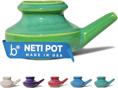 Handcrafted Ceramic Neti Pot - Sinus Tool For Home - Nose & Nasal Cleaner - Dishwasher Safe - Durable Neti Pot - Food Grade Ceramic Glazes - Lightweight - Made In Usa - 10Oz (Pearl)