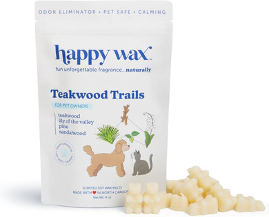 Happy Wax Pet Scents Mix Premium Scented, Non Toxic, Pet Safe, Odor Eliminating, Dye-Free Soy Wax Melts  6 Total Oz: Lavender Fields For Dogs, Sugared Fruit For Cats And Teakwood Trails For Pets