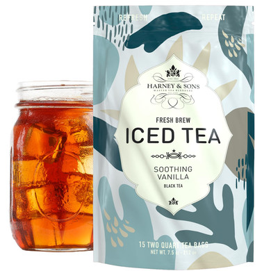 Harney & Sons Vanilla Iced Tea Bags, Fresh Brew, 15 Count