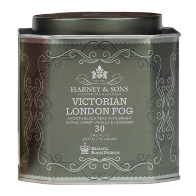 Harney & Sons Victorian London Fog Tea, Black And Oolong Tea With Citrus, Vanilla And Lavender | 30 Sachets, Historic Royal Palaces Collection