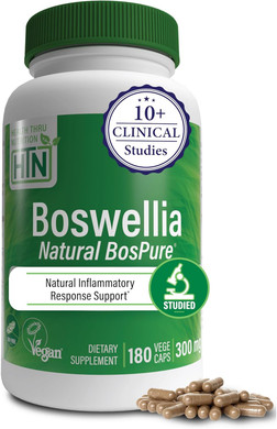 Health Thru Nutrition Boswellia 300Mg 180 Capsules As Bospure Akbamax | High Potency 75% Boswellic Acids 10% Akba | Healthy Inflammatory Support | Vegan Certified | Non-Gmo Gluten Free Soy Free