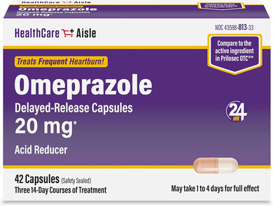 Healthcareaisle Omeprazole 20 Mg - 14 Delayed-Release Capsules - Acid Reducer, Treats Frequent Heartburn