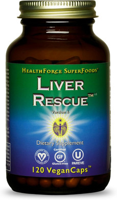 Healthforce Superfoods Liver Rescue - Natural Liver Cleanse - With Milk Thistle & Dandelion Root - Gluten-Free & Vegan - 120 Capsules