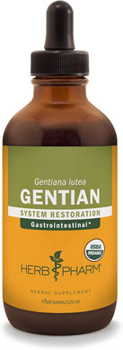 Herb Pharm Certified Organic Gentian Liquid Extract For Digestive Support - 1 Ounce