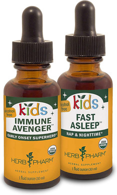 Herb Pharm Kids Alcohol-Free Immune Fortifier, 1 Oz And Kids Alcohol-Free Fast Asleep, 1 Oz Herbal Gift Set