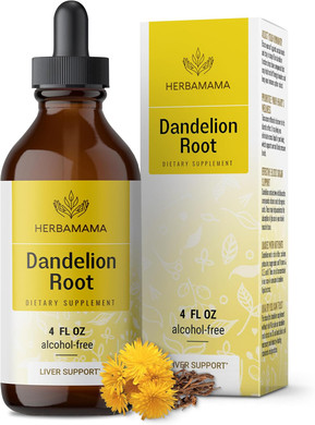 Herbamama Dandelion Root Drops - Vegan Dandelion Root Extract For Liver Cleanse And Detox - Non-Gmo, Alcohol & Sugar-Free Liquid Liver Support Supplement, 56-Day Supply