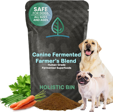 Holistic Bin Canine Fermented Farm Supplement - Multivitamin Powder With Digestive Enzymes, Fermented Spinach, Pumpkin, Blueberry, Beets, & Turmeric - Dog Vitamins For Overall Health - 50G Powder