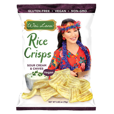 Wai Lana Chips Rice Crisps  Sour Cream and Chives, Gluten-Free, Vegan, Non-GMO, 2.65 oz (Count of 12)0.22 Ounce (Pack of 12)