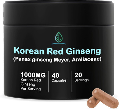 Holistic Bin Korean Red Ginseng Powder Pure Panax Ginseng Supplement | Vegan, Gluten Free, Non Gmo, No Fillers | Rich In Ginsenosides (50G)