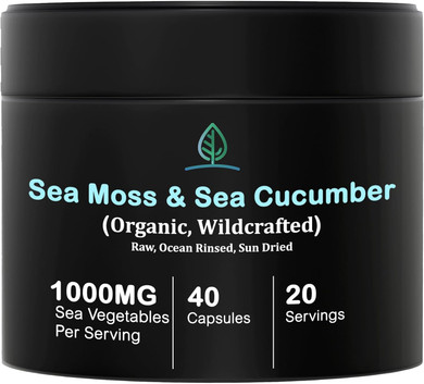 Holistic Bin Purple Sea Moss And Sea Cucumber Supplement Wildcrafted Raw Sea Moss Capsules | 500Mg Sea Vegetables Per Serving
