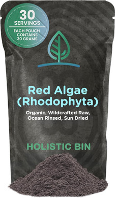 Holistic Bin Red Marine Algae Capsules Gigartina And Dumontiacea Red Algae Supplements | Gluten Free, Vegan, Wild Harvested | Rich In Vegan Omega 3 (40 Capsules)