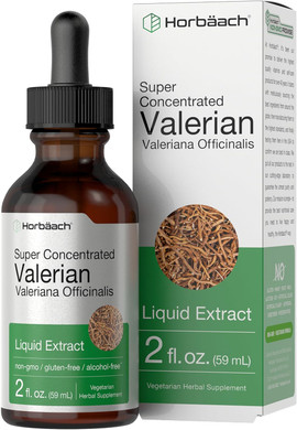 Horbäach Valerian Root Extract Drops Alcohol Free | 2 Fl Oz | Super Concentrated Liquid | Vegetarian, Non-Gmo & Gluten Free