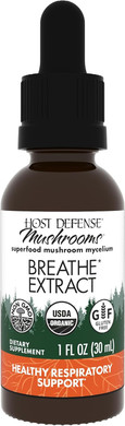 Host Defense Breathe* Extract - Immune & Respiratory Support Mushroom Liquid Supplement - Herbal Lung Health Supplement With Chaga, Reishi & Cordyceps - 1 Fl Oz (30 Servings)