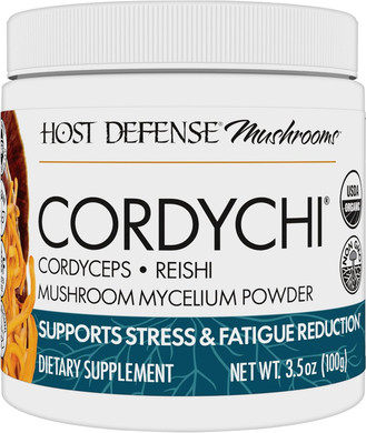 Host Defense Cordychi Powder - Energy & Immune Support Supplement - Cordyceps & Reishi Mushroom Supplement For Relaxation & Respiratory Support - Aids Against Tiredness - 3.5 Oz (66 Servings)