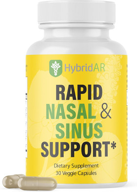 Hybridar Rapid Sinus Relief And Calm  Fast Acting Non-Drowsy Sinus Support And Medicine - Natural Decongestants For Adults With Antihistamine, Quercetin, And Butterbur For Allergies - 30 Capsules