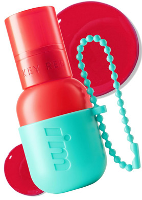 I'M Meme Color Key Ring Water Gel Lip Tint - 01 Coral Picnic | Long Lasting Lip Gloss, Hydrating Glossy Finish, Kbeauty, Cute Korean Makeup, Compact, Portable Keychain, Travel-Friendly, Gift, 0.09 Oz