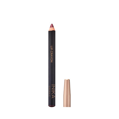 Inika Organic Long Lasting Lipstick Crayon | Vegan Lipstick + Organic Lip Liner, Hypoallergenic, Cruelty-Free, Satin Finish, Enriched With Vitamin E And Coconut Oil, Deep Plum, 3 G