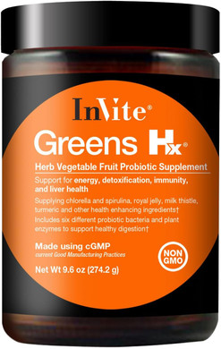 Invite Health Greens Hx® - Supports Energy, Detoxification, Immunity And Liver Health - Contains Fruit And Vegetable Extracts, Plant-Based Enzymes, Non-Dairy Probiotic Blend - 30 Servings