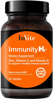 Invite Health Immunity Hx - Supports A Healthy Immune System - 500 Mg Of Vitamin C, 50 Mcg (2000 Iu) Of Vitamin D3 And 30 Mg Of Zinc - 30 Tablets