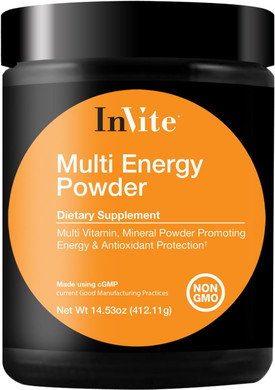 Invite Health Multi Energy Powder - Supports Energy And Metabolism  Contains Choline, Inositol, Lecithin, Calcium, Magnesium, Vitamin D3, Boron, Magnesium, Zinc, Vitamin C - 30 Servings