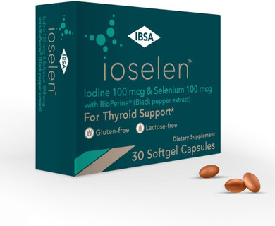 Ioselen - Thyroid Support Supplement  100 Mcg Selenium, 100 Mcg Iodine, 5Mg Bioperine - 30 Soft-Gel Caps For Increased Bioavailability And Absorption - Gluten-Free, Lactose-Free, Sugar-Free, Non-Gmo