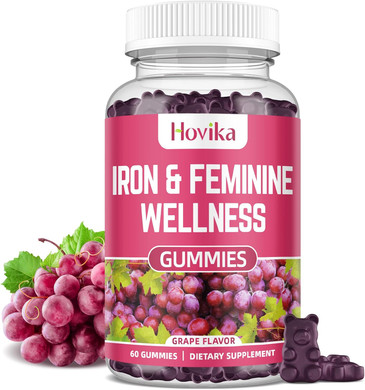 Iron & Hormone Balance For Women Gummies, 40Mg Iron Supplement Anemia With Multivitamin For Women, Zinc, Selenium, Iodine - For Iron Deficiency - Natural Hormonal Support For Pms, Vegan 60 Count