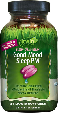 Irwin Naturals Good Mood Sleep Pm - 54 Liquid Soft-Gels - With Melatonin And L-Theanine For Rest & Relaxation - 18 Total Servings