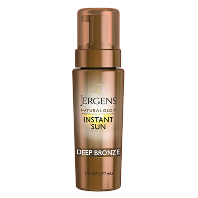 Jergens Natural Glow Instant Sun Body Mousse, Self Tanner For Deep Bronze Tan, Sunless Tanning Body Bronzer For Natural Looking Color Instantly, 6 Oz